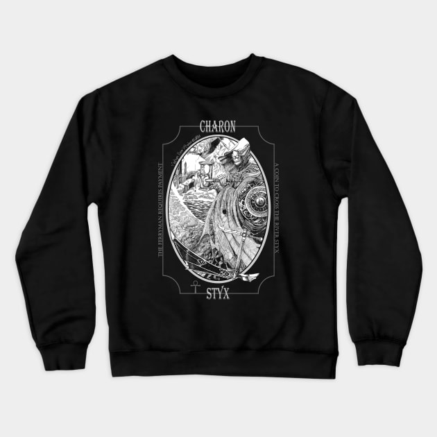 Charon the Ferryman Crewneck Sweatshirt by Vintage Crow Studios